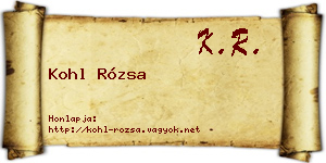 Kohl Rózsa névjegykártya