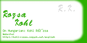 rozsa kohl business card